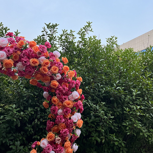 Arc de fleurs rose vif en forme de coeur roses en forme de cœur pour décoration ou proposition de mariage - Product Image 5