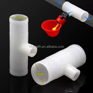 Tubo en T de 1/2 "y 3/4" para bebedero de pollo que se conecta con tubería de agua, suministros de plástico para aves de corral - Product Image 5