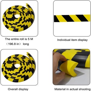 Bulk groothandel 5M industriële kwaliteit zelfklevende NBR <span class=keywords><strong>rubber</strong></span> L-vormige glow-in-the-dark geel+zwarte beschermingsrand - Product Image 3