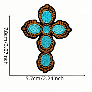 Western Cowboy Cowgirl <strong>Cross</strong> <strong>Patch</strong> Wholesale Iron Cheap Embroidered <strong>Patches</strong> for Clothing Hats Bags - Product Image 3