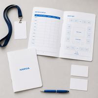 Brochure promotionnelle A5 compacte, entièrement couleur, avec reliure piquée à cheval, pour guide de réunion commerciale et référence rapide sur mesure pour salons professionnels
