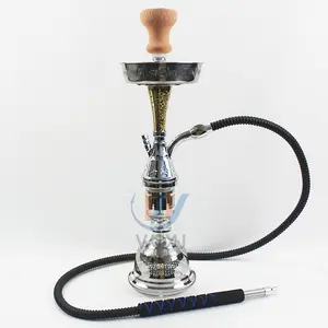 Silver glass pattern transparent bottle inverted cone silver round basin advanced sales affordable shisha hookah