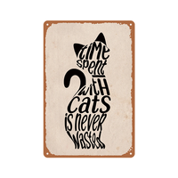 Vente en gros de plaques métalliques vintage 30x40cm, imprimées UV, thème chat, pour décoration murale