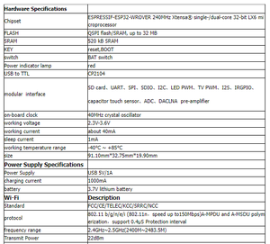 Carte de développement de module BT sans fil WIFI <span class=keywords><strong>18650</strong></span> Base de batterie <span class=keywords><strong>ESP32</strong></span> WROVER T18 _ 3.0 <span class=keywords><strong>ESP32</strong></span> - Product Image 5