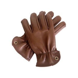 Guantes de trabajo de palma completa de cuero de vaca marrón <span class=keywords><strong>Popular</strong></span> para hombres y mujeres guantes de construcción de seguridad muestra gratis protección de brazos y manos - Product Image 2