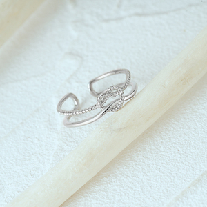 Anillo de Compromiso de Diseño Personalizado CANNER con Circonita Cúbica, Anillo de Plata 925 con Doble Cruz y Corazón, Regalos para el Día de San Valentín - Product Image 3