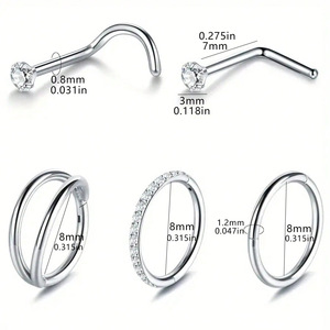 Joyería Corporal de Titanio ASTM F136, Anillos de Nariz con Segmento Articulado, Clicker para Mujer y <span class=keywords><strong>Hombre</strong></span>, <span class=keywords><strong>Aro</strong></span> para Cartílago, Tragus, Hélix - Product Image 3