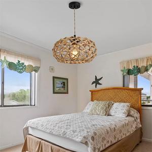 Su misura nuovi prodotti creativi corda di canapa lampadario a sfera a sospensione lampada a forma di canna - Product Image 6