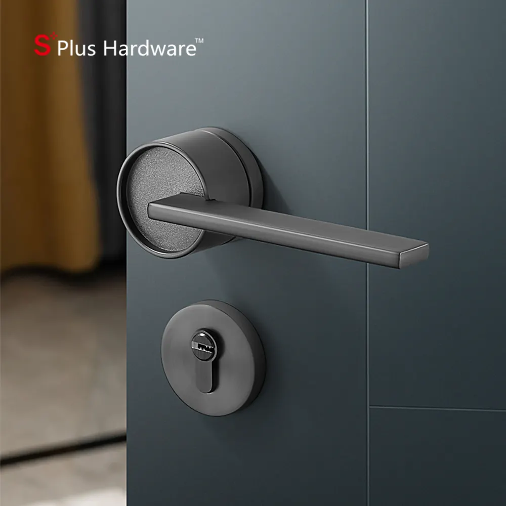 Modern Interior Zinc Lever Customized Bedroom Lock Privacy Zinc Alloy 12 Sets Door Handles