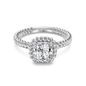 Bague de fiançailles Dylam Fashion personnalisée, design délicat, argent S925 rhodié, plaqué or 18 carats, pierre en moissanite D VVS1, diamant - Product Image 1