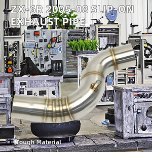 Nouveau Système d'échappement de <span class=keywords><strong>moto</strong></span> en acier inoxydable 51 mm, silencieux et adaptateur de tuyau d'échappement pour ZX6R, connecteur de liaison intermédiaire pour remplacement/réparation 1 - Product Image 4