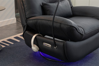 Sillón Reclinable Eléctrico Inteligente con Correa LED, Sillón Giratorio Deslizante para Juegos, Sofá Reclinable para Oficina