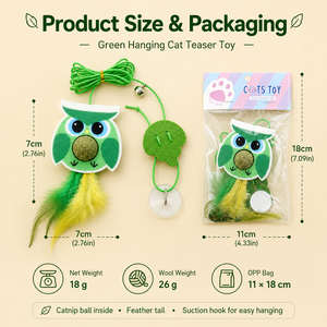 ของเล่นแมวแบบขนนกแบบอินเทอร์แอคทีฟ ของเล่นแขวนสำหรับแมวเล่นเอง ของเล่นกระตุ้นความสนใจสำหรับลูกแมว ติดตั้งกับประตูด้วยแรงดูดสูง สีตามสั่ง - Product Image 6