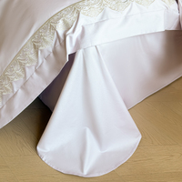 Parure de lit en satin de coton à fibres longues, brodée, couleur violet taro rêveuse, ensemble de 4 pièces pour chambre d'hôtel