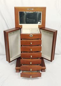 Grande boîte à bijoux/armoire en bois avec serrure pour femmes et filles, pour bagues et colliers - Product Image 4