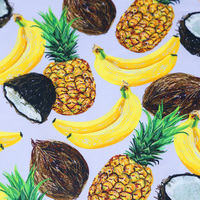 Groothandel Custom Digitaal Printen Fruit Ontwerp Op 100% Katoen Geweven Satijn Stof Voor Kleding