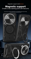 Coques de téléphone antichoc avec anneau support et béquille pour Redmi 14C, POCO C75 4G 5G, A3 Pro 5G, avec cache-objectif coulissant