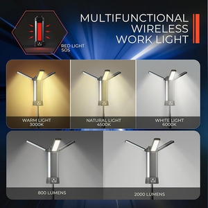 תאורה ניידת מתמוטטת מחבל אור נטענת אור עבודה נטענת עם חצובה ווו נתיק - Product Image 3