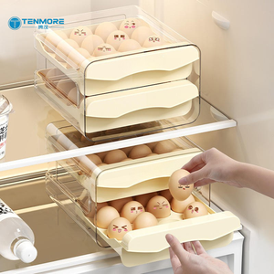 Organizador de <span class=keywords><strong>Huevos</strong></span> Apilable de <span class=keywords><strong>Doble</strong></span> Capa para Refrigerador, Contenedor de Almacenamiento de <span class=keywords><strong>Huevos</strong></span> de Plástico Transparente para Refrigerador y Encimera - Product Image 2