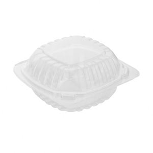 6‑Inch 400 Pack Hinged Ps Take‑Out Containers 1‑Comp Black White Clear Durable - Product Image 1