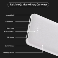 Étiquette personnalisée Ultra Ultra Slim Portable 2A/1A USB Powerbank Mini Chargeur Mobile 5000mAh Power Bank