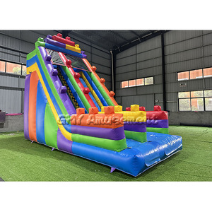 Hot bán giá rẻ khối đầy màu sắc thương mại Inflatable trượt nước Inflatable trẻ em trượt với hồ bơi - Product Image 3