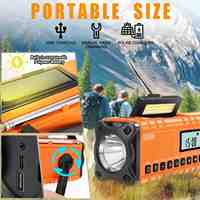 XSY-340 Tragbares Radio mit Handkurbel, Notfall-Solarladefunktion, 10000mAh AM/FM-Akku, Taschenlampe mit SOS-Funktion und Internetradio