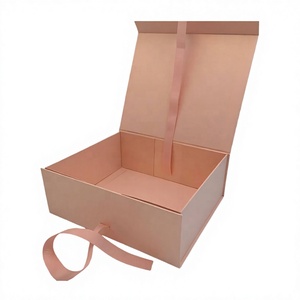 High-End Black Rigid <b>Gift</b> <b>Box</b> with <b>Magnetic</b> Closure Handle Ribbon Recyclable Paperboard Liner for Customizable <b>Gift</b> Packaging - Product Image 4