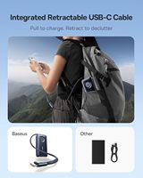 Batterie externe Enercore 10000mAh à charge rapide avec affichage numérique, système de refroidissement intégré et câble USB-C rétractable 45W