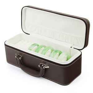 Estuche de Cuero Hecho a Mano de Alta Gama con Espejo y Bandejas Apilables, Organizador de Joyas de Acrílico Grande con Cierre de Cremallera para Viaje - Product Image 4