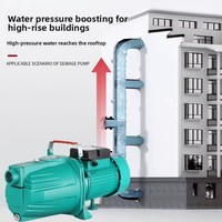 Pompa Booster Otomatis Self-Priming untuk Sumur Air, Hisap Air Senyap 220V, Pompa Jet Kecil, Air Keran, Besi, OEM