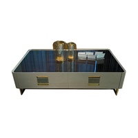 Table basse longue légère en bois massif et bois de santal noir, laque, luxe, nouveau