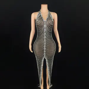 NOVANCEY 2858 חדש הגעה 2023 מוצרי ערב שמלות נשים bodycon V-צוואר יהלומי שמלת פורם ליידי אלגנטי שחור שמלות סקסי