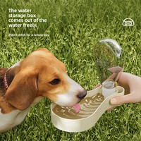 Gobelet pliable multifonctionnel 2-en-1 pour chien, étanche IPX5, en plastique écologique solide, pour l'extérieur, avec compartiment repas intégré, facile à transporter