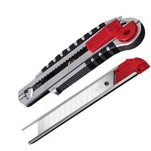 มีดอเนกประสงค์สแตนเลส A-100 ด้ามจับสีแดง 16.5 ซม. มีดตัดอุตสาหกรรมพร้อมคุณสมบัติเปลี่ยนใบมีด - Product Image 1