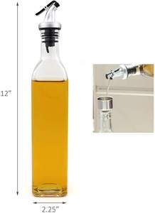 Dispensador de <span class=keywords><strong>aceite</strong></span> de <span class=keywords><strong>oliva</strong></span> con embudo de acero inoxidable, vinagrera y <span class=keywords><strong>aceite</strong></span> de cocina de vidrio de 16 Oz - Product Image 4