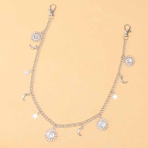 จี้รูปดาวพระจันทร์พระอาทิตย์ สายคาดเอว โลหะผสมสังกะสี สไตล์ฮิปฮอป พังก์ สำหรับใส่ทุกวัน - Product Image 2