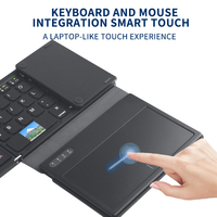 Clavier pliable en cuir JOMAA, rechargeable, sans fil, silencieux, mini clavier portable, clavier pliable de voyage pour tablette