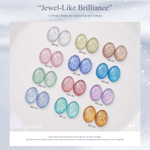 JTING Dreamy Aurora Glitter <b>Gel</b> Polish HEMA/TPO Free 12Colors <b>Gel</b> <b>Nail</b> Polish <b>Set</b> High Shine Soak Off Flashing Diamond <b>Nails</b> <b>Gel</b> - Product Image 2