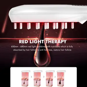 Micro-current EMS Vibrating Scalp Anti-hair Loss Hair Brush Red Blue Light Therapy Electric Hair Scalp Massager Comb