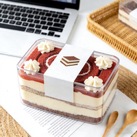 Emballage professionnel transparent pour gâteaux, idéal pour les boulangeries et les commerces