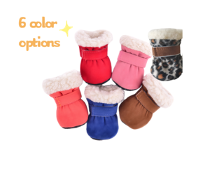 नवीनतम डिजाइन प्यारा ठोस मुद्रित एंटी-स्क्रैच शीतकालीन थर्मल प्लग रबर पालतू कुत्ते जूते के जूते विरोधी पर्ची नीचे - Product Image 6