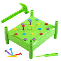 Table de jeu Montessori parent-enfant pour marteler les clous, planche à clous en plastique pour développer la motricité fine, jeu d'apprentissage interactif
