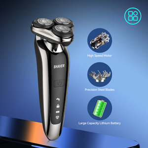 เครื่องโกนหนวดแบบใบมีดหมุนสามใบ ใช้พลังงานจาก USB กันน้ำได้ ชาร์จแบบ Type-C สำหรับใช้ในบ้านและโรงแรม ใบมีดสามชั้น - Product Image 2
