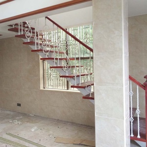 Scala Dritta Monolamellare in Ferro Battuto <span class=keywords><strong>VIKO</strong></span> con Design in Legno Massello - Product Image 3