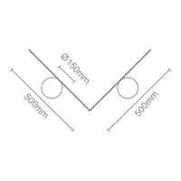 Applique murale LED créative en forme de V à double abat-jour rond en verre 2592