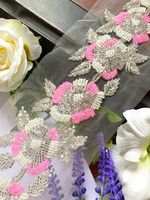 Perles brodées à la main de la meilleure qualité, dentelle ornée de strass, garnitures pour vêtements, disponibles au prix de gros en provenance d'Inde