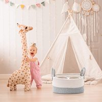 Paniers de rangement, lot de 4 bacs de rangement en corde de coton tissé panier décoratif pliable avec poignées pour bébé crèche linge enfant