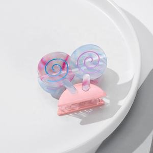Pinzas de Pelo con Diseño de Animales Grandes y Lindos, Pinzas de Acetato Personalizadas con Forma de Caracol, Accesorios de Pelo Coloridos para Niñas, Uso Diario, Moda - Product Image 3