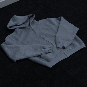 Sweat à capuche court et ample pour homme, 100 % coton, avec logo imprimé et fermeture éclair, personnalisable, écoresponsable, style streetwear automne - Product Image 2